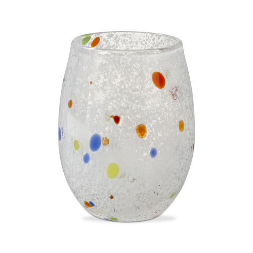 Picture of CONFETTI STEMLESS WINE GLASS WHT MULTI