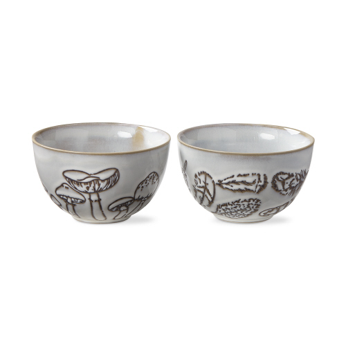 Picture of MUSHROOM + FEATHERS BOWL ASMT/2