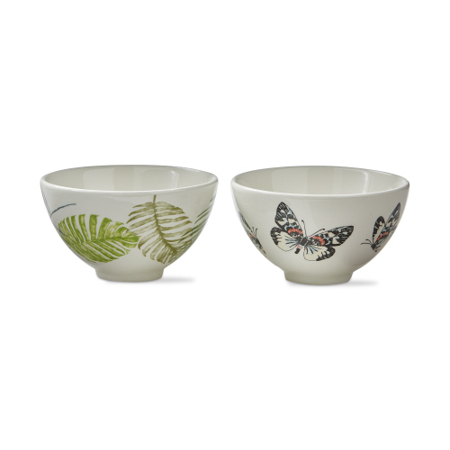 Picture of PALM + BUTTERFLY SNACK BOWL ASMT/2