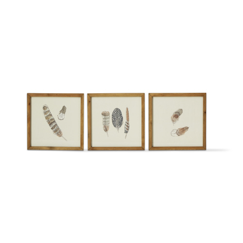 Picture of WATERCOLOR FEATHERS WALL ART S/3