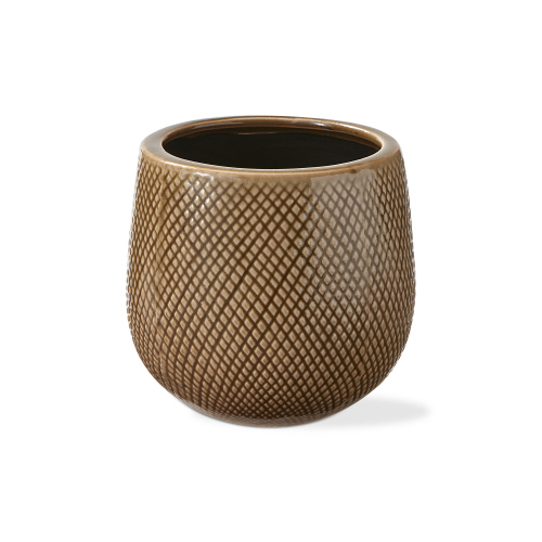 Picture of CROSS HATCH PLANTER SMALL TAUPE