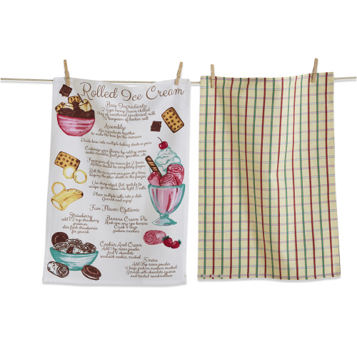 Picture of ROLLED ICE CREAM DISHTOWEL S/2