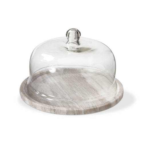 Picture of ONYZ MARBLE BOARD W/ GLASS DOME S/2