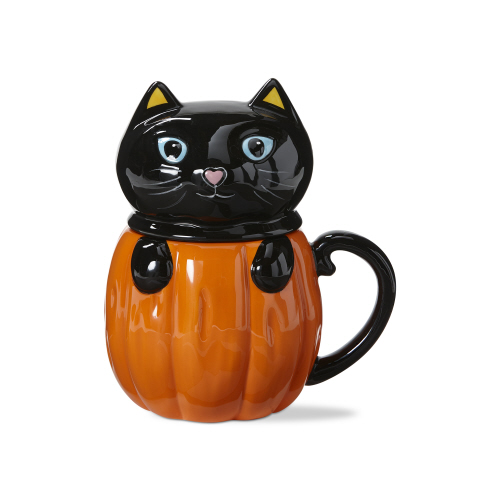 Picture of HELLO PUMPKIN CUTE KITTY LIDDED MUG
