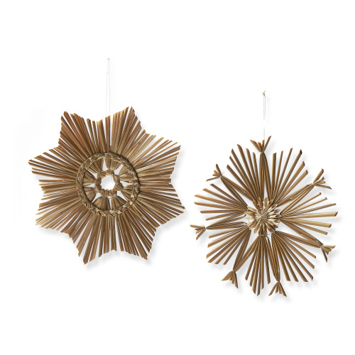 Picture of STRAW SNOWFLAKE ORNAMENTS ASMT/2