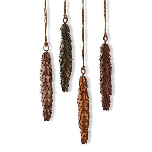 Picture of METAL PINECONE ORNAMENT ASMT/4