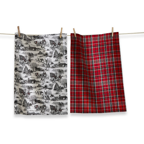 Picture of FARMHOUSE WINTER SCENE DISHTOWEL S/2