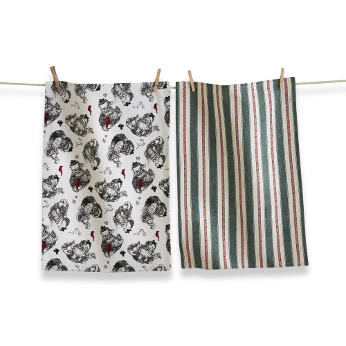 Picture of FARMHOUSE SANTA DISHTOWEL S/2