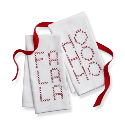 Picture of HO HO HO FA LA LA GUEST TOWEL S/2