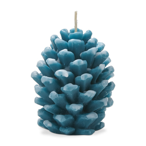 Picture of FROSTED PINE CONE CANDLE TURQUOISE