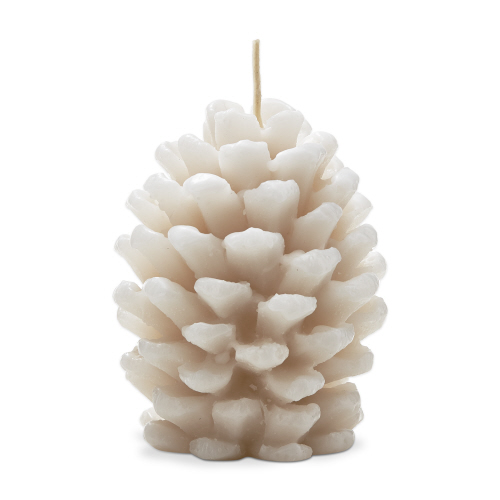Picture of FROSTED PINE CONE CANDLE IVORY