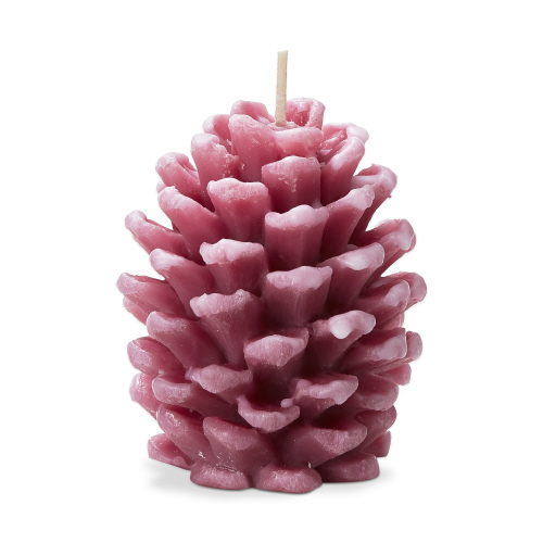 Picture of FROSTED PINE CONE CANDLE PINK