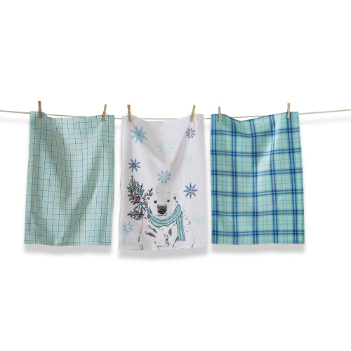 Picture of ALPINE GLOW BEAR DISHTOWEL S/3
