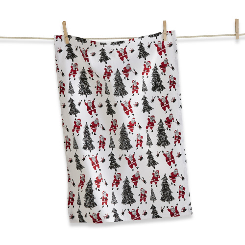 Picture of SANTA & TREES CRACKER DISHTOWEL