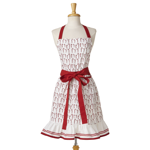 Picture of OH WHAT FUN CANDY CANE FRILL APRON