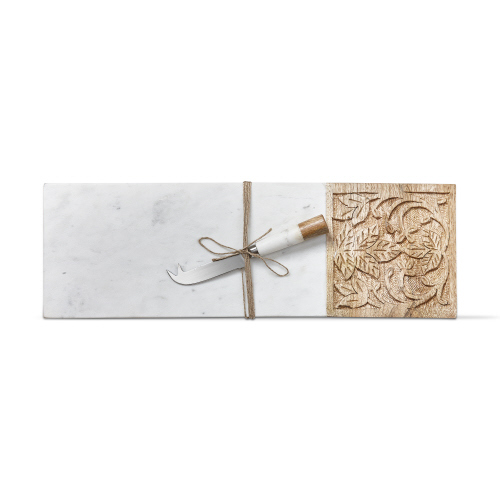 Picture of LONG CARVED BOARD CHEESE KNIFE SET