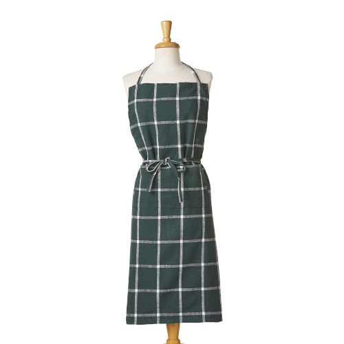 Picture of TAG CLASSIC CHECK SLUB APRON DARK GREEN