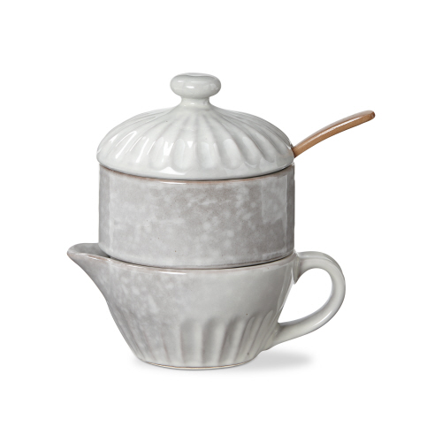 Picture of STINSON CREAM + SUGAR SET LIGHT GRAY