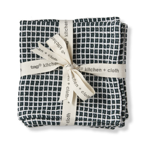 Picture of TAG TEXTUREDCHECK DISHCLOTH S2 DK GREEN