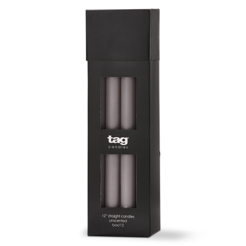 Picture of COLOR STUDIO 12" STRAIGHT CANDLE GRAY