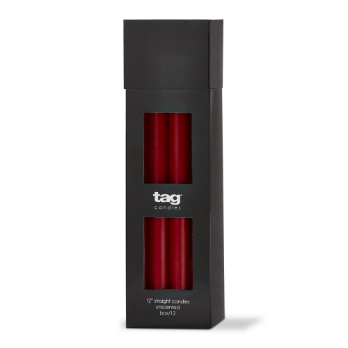 Picture of COLOR STUDIO 12" STRAIGHT CANDLE RED