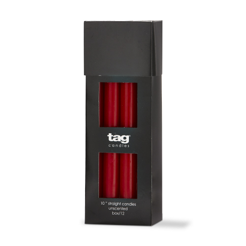 Picture of COLOR STUDIO 10" STRAIGHT CANDLE RED