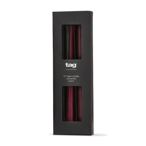 Picture of COLOR STUDIO 12" TAPER CANDLE S/4 WINE