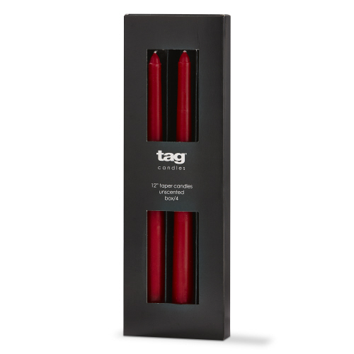 Picture of COLOR STUDIO 12" TAPER CANDLE S/4 RED