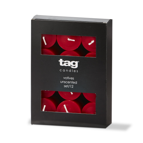 Picture of COLOR STUDIO VOTIVE CANDLES S/12 RED