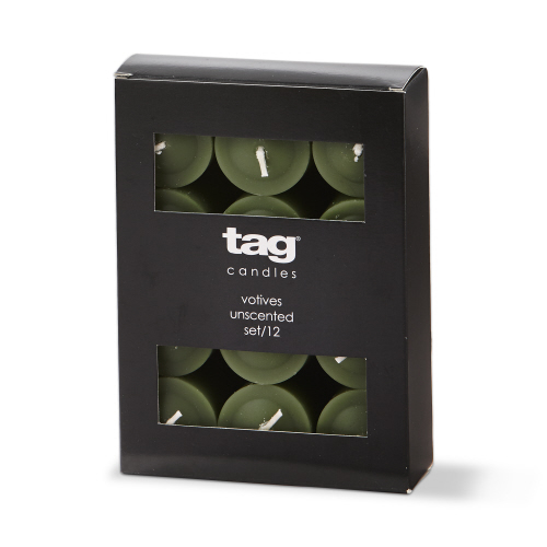 Picture of COLOR STUDIO VOTIVE CANDLES S/12 OLIVE
