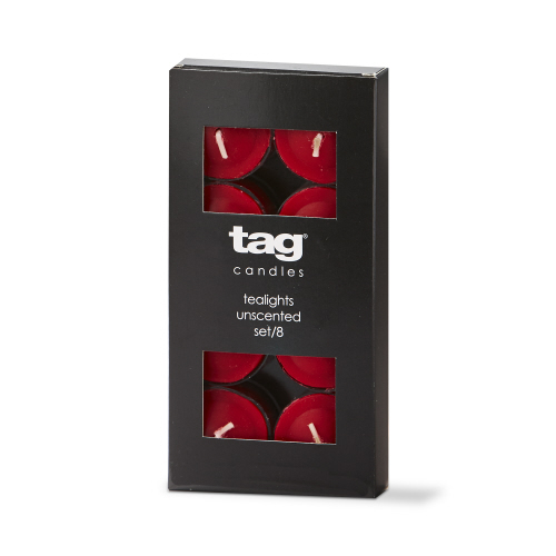 Picture of COLOR STUDIO TEALIGHT CANDLES S/8 RED