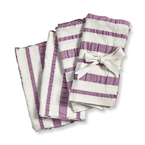 Picture of SEERSUCKER STRIPE NAPKIN S/4 LAVENDAR