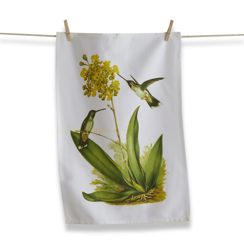Picture of HUMMINGBIRD YELLOW FLOWER DISHTOWEL