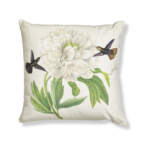 Picture of HUMMINGBIRD WHITE FLOWER PILLOW