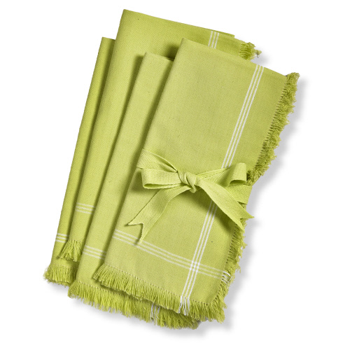 Picture of BORDER STRIPE NAPKIN S/4 CITRON GRN