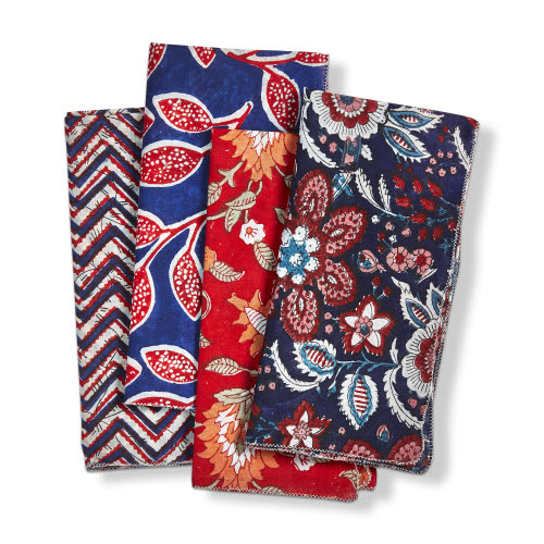Picture of WEEKEND BLOCK PRINT NAPKINS MULTI