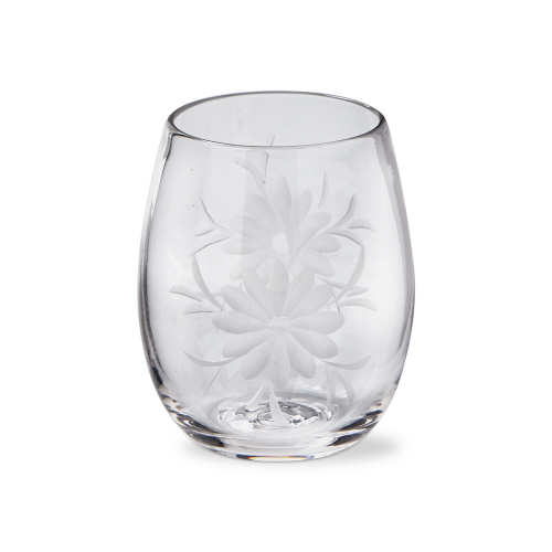 Picture of FLEUR ETCHED STEMLESS WINE GLASS