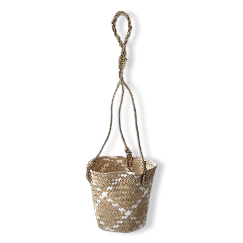 Picture of SEAGRASS DIAMOND HANGING PLANTER WHITE