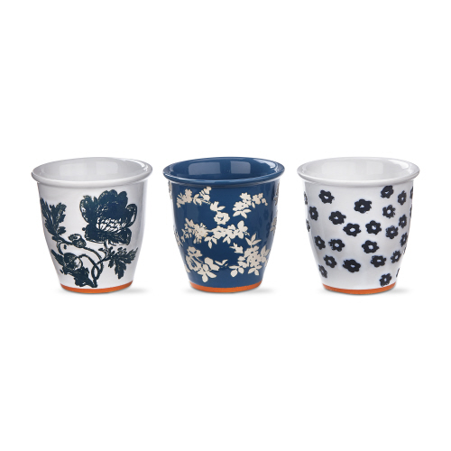 Picture of COTTAGE FLORAL HERB POTS BLUE MULTI