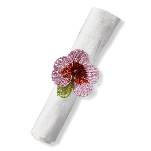 Picture of BEADED FLOWER NAPKIN RING LILAC