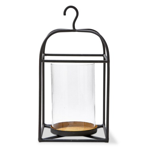 Picture of HANGING METAL AND GLASS LANTERN LG