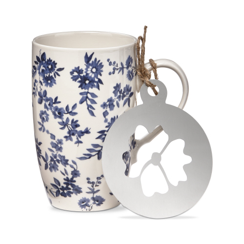 Picture of COTTAGE FLORAL MUG & STENCIL SET