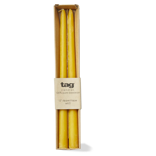 Picture of BEESWAX 12" DIPPED TAPERS S/2