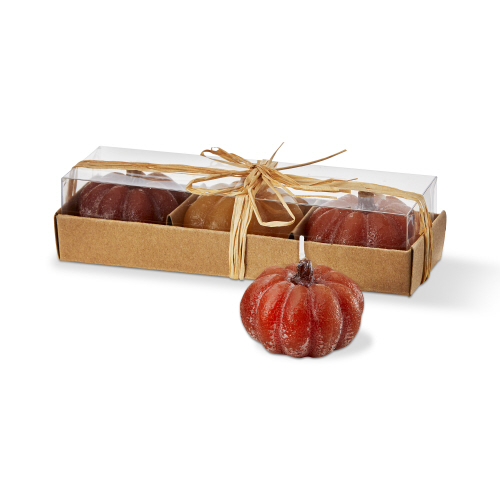 Picture of PUMPKIN TEALIGHT CANDLES S/3