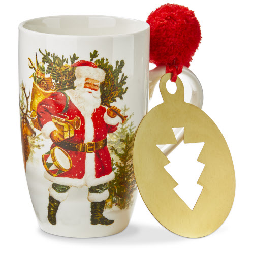 Picture of VINTAGE SANTA AND DEER MUG & STENCIL SET