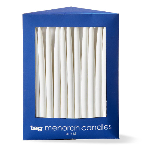Picture of HANUKKAH WHITE TAPER CANDLES S/45