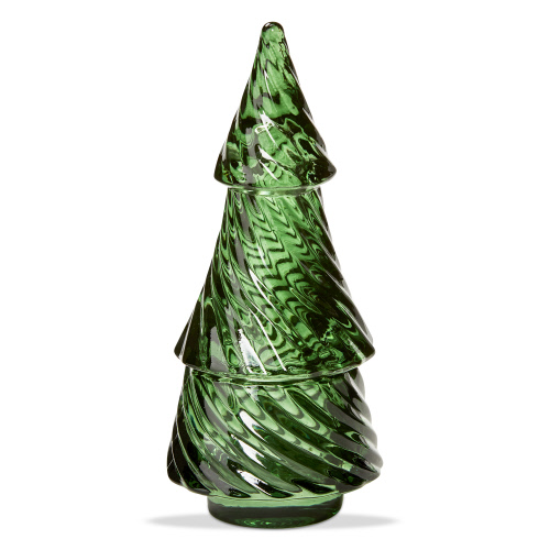 Picture of GLASS TWIST TREE TEALIGHT HOLDER GREEN