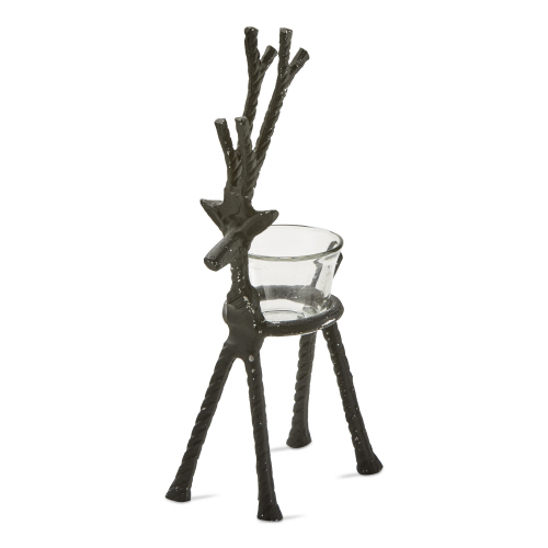 Picture of RUSTIC REINDEER TEALIGHT HOLDER SHORT