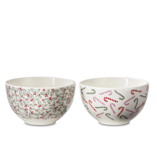 Picture of CANDY CANE & HOLLY SNACK BWL ASMT/2
