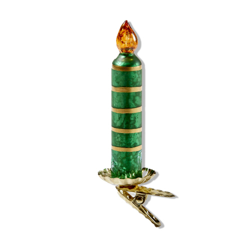 Picture of VINTAGE CANDLE CLIP ORNAMENT GREEN